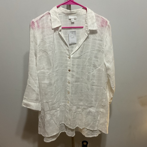 J. Jill Tops - J.Jill White 3/4 Sleeve Blouse Size M NWT